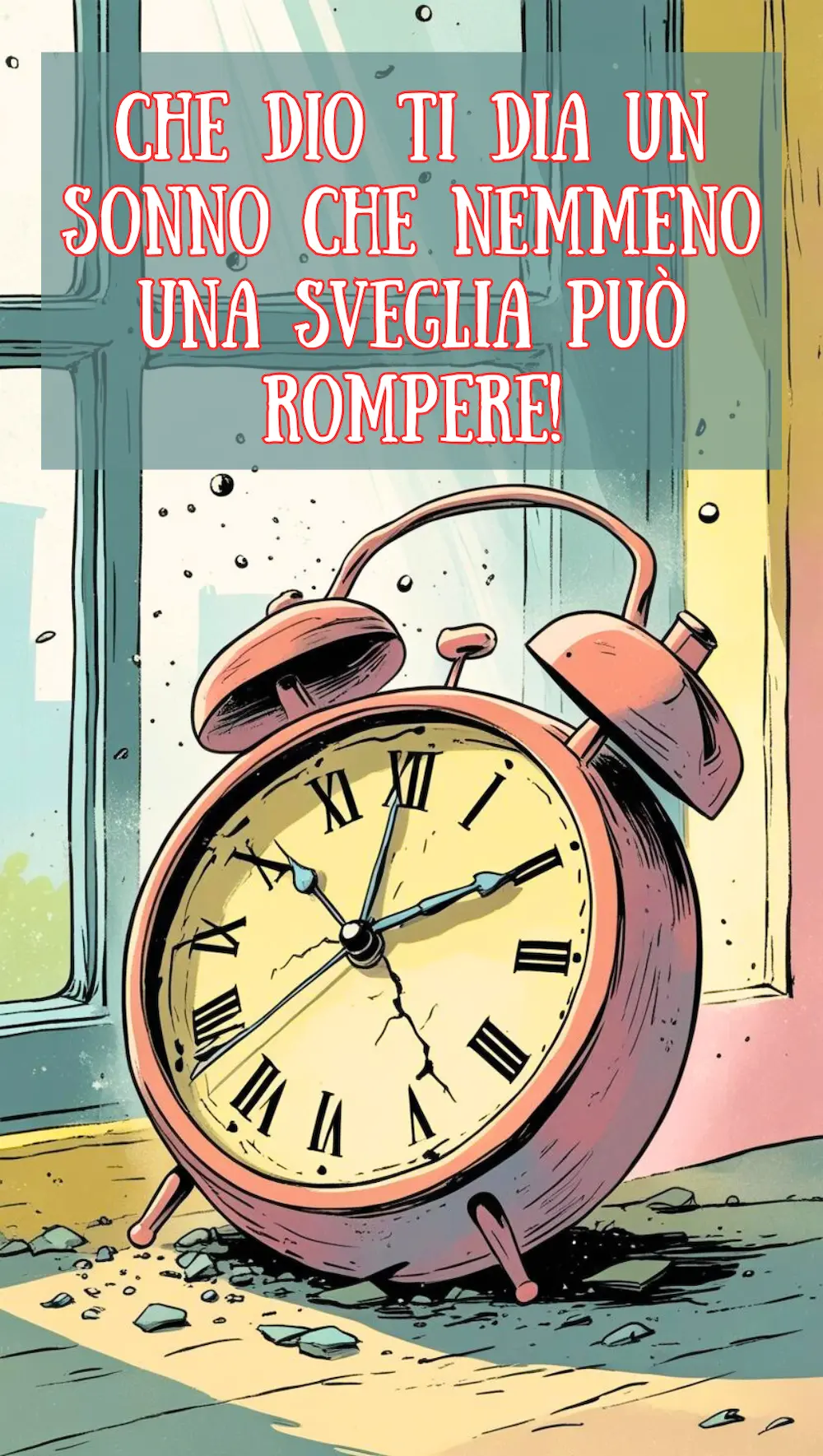 Che Dio ti dia un sonno che nemmeno una sveglia può rompere!