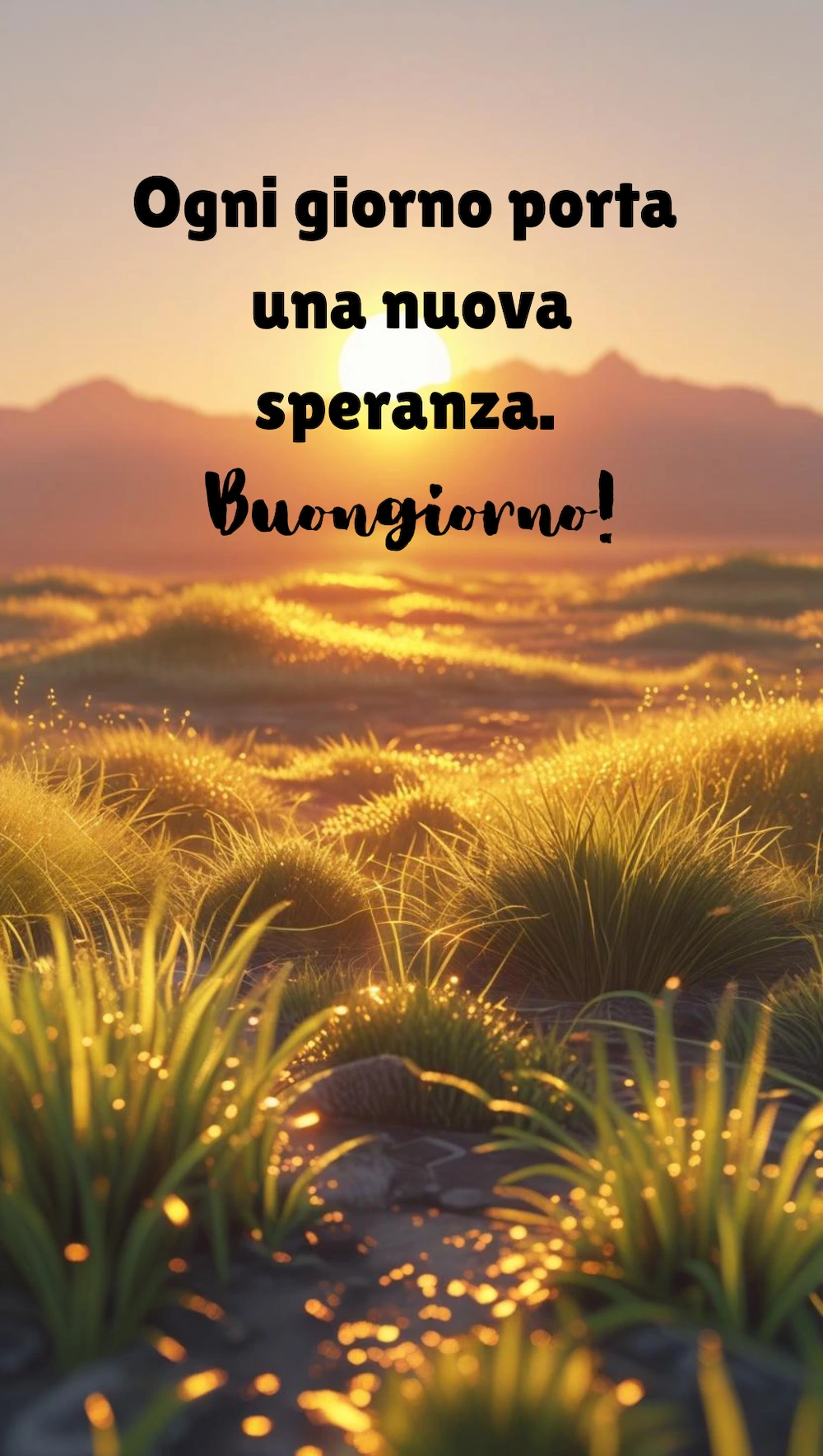 Ogni giorno porta una nuova speranza.