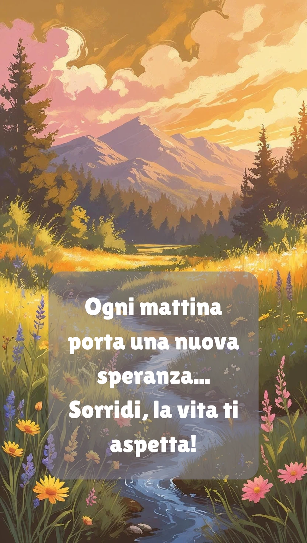 Ogni mattina porta una nuova speranza... Sorridi, la vita ti aspetta!