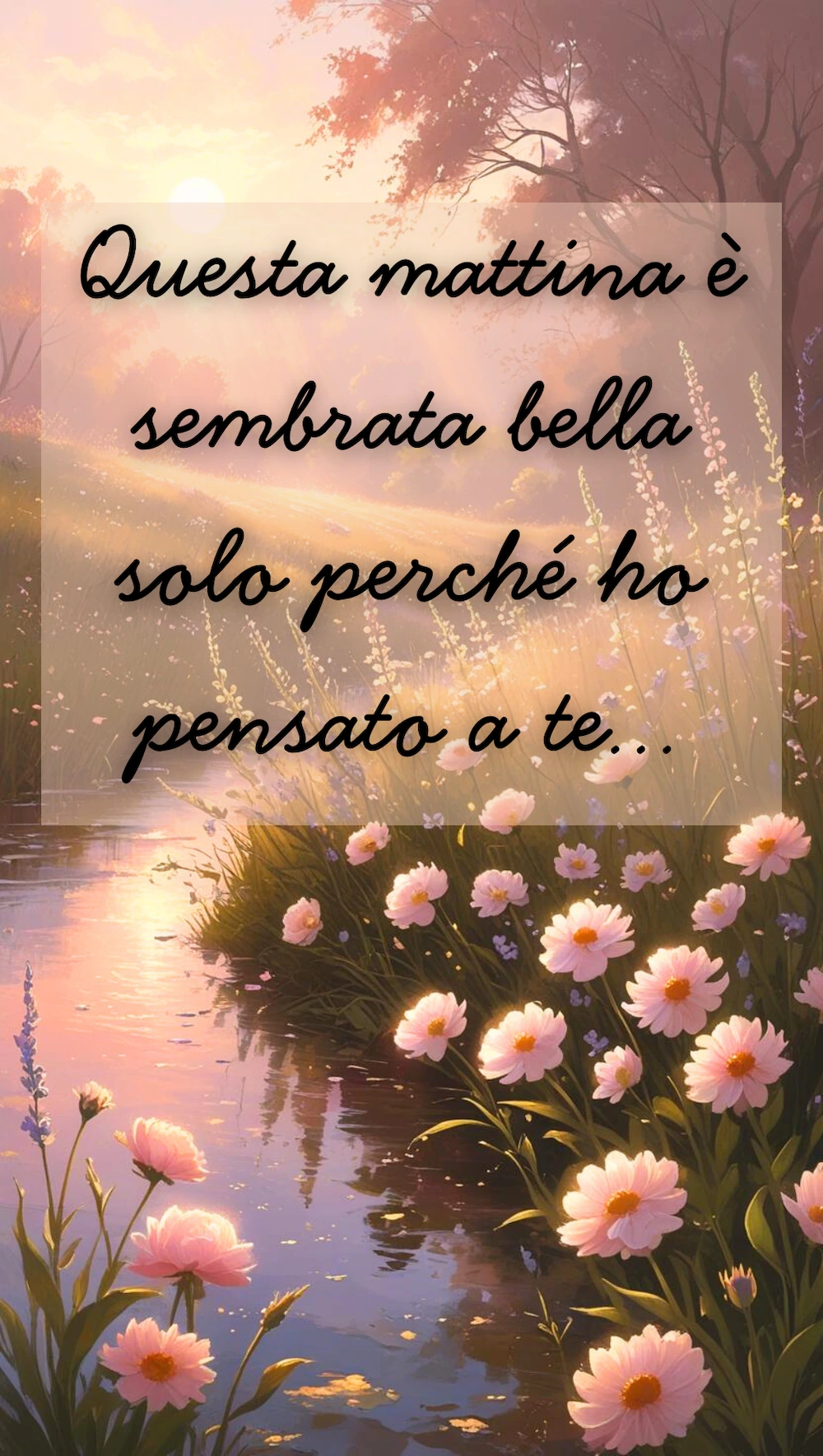 Questa mattina è sembrata bella solo perché ho pensato a te...