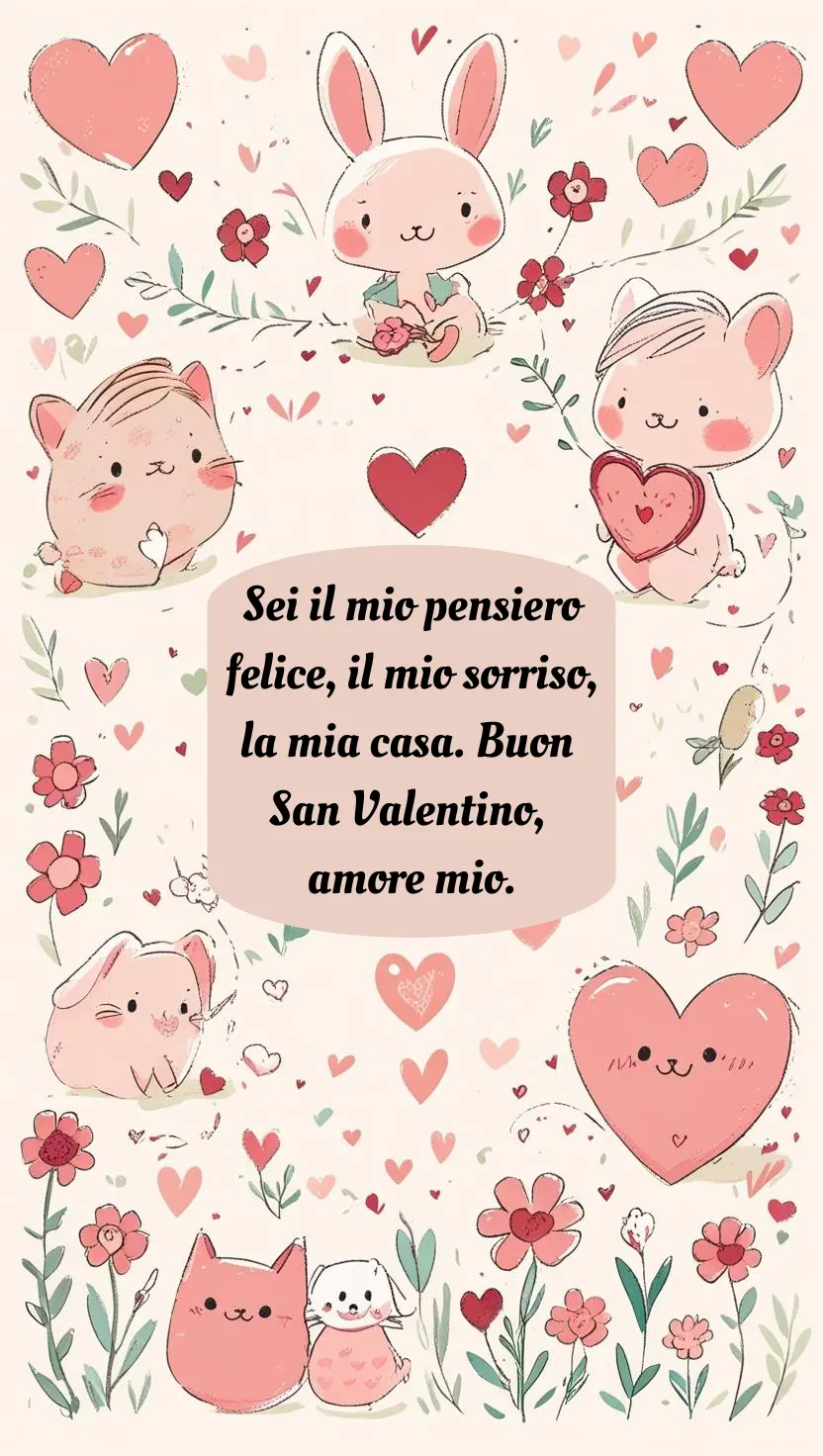 Sei il mio pensiero felice, il mio sorriso, la mia casa. Buon San Valentino, amore mio